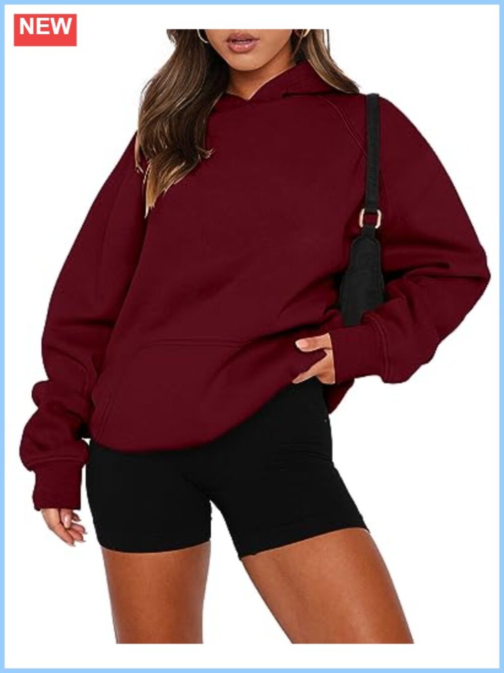 Women Pullover Hoodie Kangaroo Pocket Fleece Sweatshirt